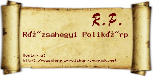 Rózsahegyi Polikárp névjegykártya